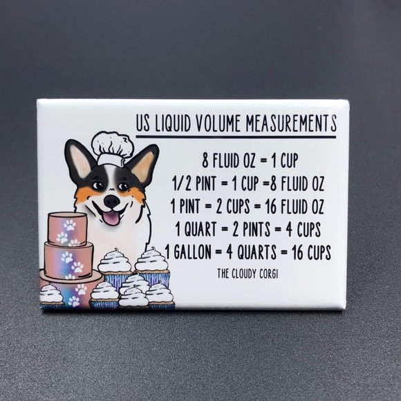 Welsh Corgi Dog Kitchen Measuring Chart Magnet Set - Picture 4 of 7